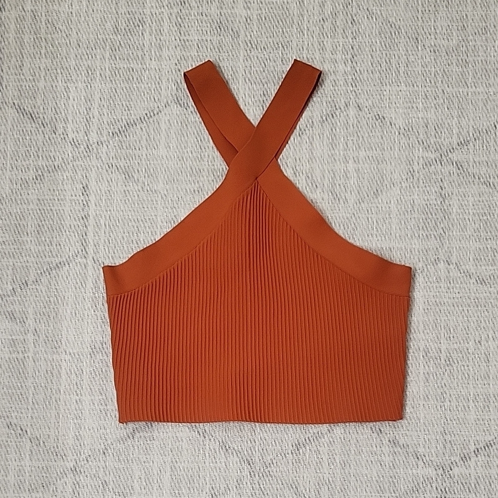 Forever 21 Women's Orange Cross-Back Top